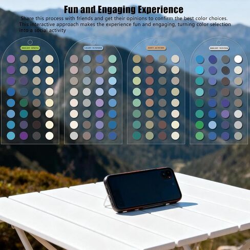 Ultimate 12 Season Color Analysis Cards,All 12 Color Seasonal Set,Portable Color Matching Guide for Outfits & Makeup,Double-Sided Palette in Kuwait