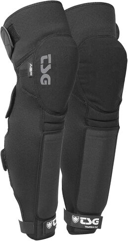 TSG - Knee Shinguard Temper A 2.0, Black | Protection Pads for Men & Women, MTB, Downhill, Cycling, Mountain Biking, Open Back, Extended Shin Coverage, Anti Slip, Safety Certified | Swiss Design in Saudi Arabia