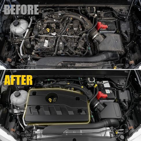 Engine Cover Compatible with 2022-2024 Ford Maverick 2.0L EcoBoost Engine Under Hood Noise Insulation Cover Dustproof Protection with Oil Fill Dipstick Access for 2023 Maverick Gas Accessories in Kuwait
