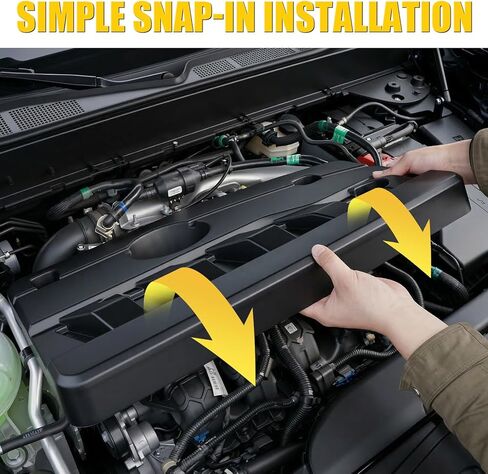 Engine Cover Compatible with 2022-2024 Ford Maverick 2.0L EcoBoost Engine Under Hood Noise Insulation Cover Dustproof Protection with Oil Fill Dipstick Access for 2023 Maverick Gas Accessories in Kuwait