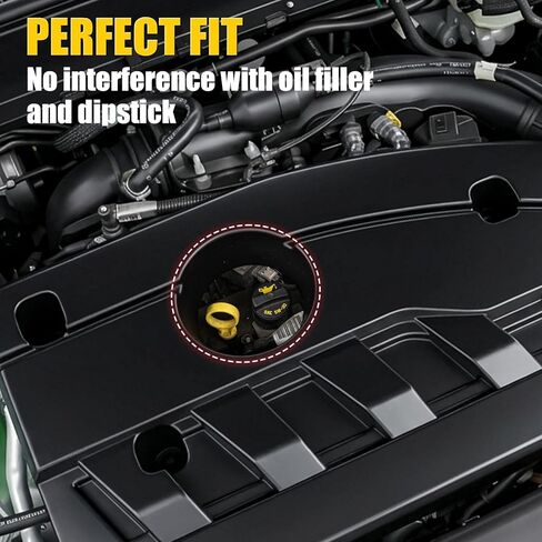 Engine Cover Compatible with 2022-2024 Ford Maverick 2.0L EcoBoost Engine Under Hood Noise Insulation Cover Dustproof Protection with Oil Fill Dipstick Access for 2023 Maverick Gas Accessories in Kuwait