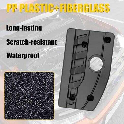 Engine Cover Compatible with 2022-2024 Ford Maverick 2.0L EcoBoost Engine Under Hood Noise Insulation Cover Dustproof Protection with Oil Fill Dipstick Access for 2023 Maverick Gas Accessories in Kuwait
