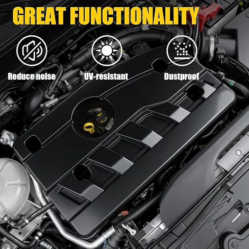 Engine Cover Compatible with 2022-2024 Ford Maverick 2.0L EcoBoost Engine Under Hood Noise Insulation Cover Dustproof Protection with Oil Fill Dipstick Access for 2023 Maverick Gas Accessories in Kuwait