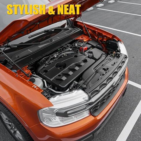 Engine Cover Compatible with 2022-2024 Ford Maverick 2.0L EcoBoost Engine Under Hood Noise Insulation Cover Dustproof Protection with Oil Fill Dipstick Access for 2023 Maverick Gas Accessories in Kuwait