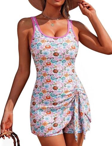 Swim Dress for Women Tummy Control Swimwear One Piece Bathing Suits Swimdress with Shorts in Saudi Arabia