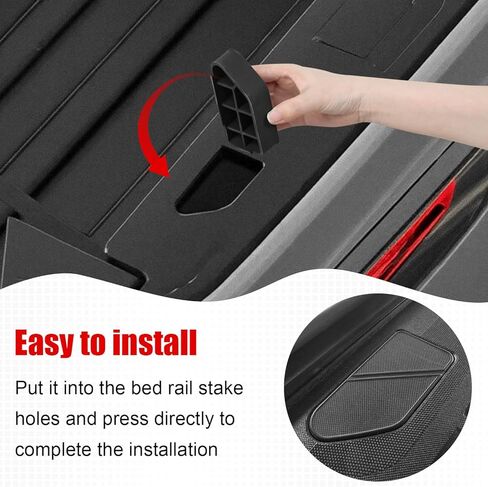 Truck Bed Rail Stake Pocket Plugs Covers Compatible with for 2024 2025 2026 Chevy Silverado EV 2024 2025 2026 GMC Sierra EV Rear Truck Tonneau Covers Cargo Bed Rail Stake Holes Caps Cover in Kuwait