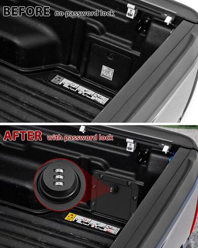 SAUTVS Bed Security Lockbox Cover with Code Lock for Ford Maverick XL, Rear Side Organizer Storage Box Panel Cargo Storage Bin Cover for 2022-2025 Ford Maverick Accessories, Password Protected in Kuwait