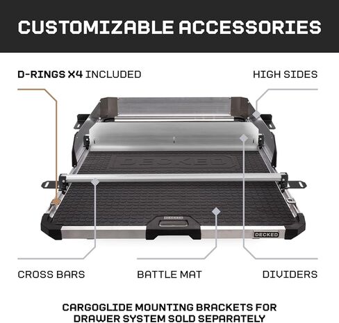 CargoGlide Truck Bed Slide – 1500 lb Capacity, 75% Extension – Heavy-Duty Pickup Cargo Slide for Easy Bed Access – Compatible with CargoGlide 1500/75% / 41" W / 56" L for Midsize - Short in Kuwait