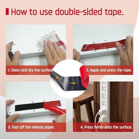 Double Sided Tape Heavy Duty Mounting Tape 1/2 in x 15.4 ft,Vhb 5952 Thin Adhesive Waterproof Foam Tape for Automotive trim, LED Strip Light, Garage,Home/Office Decor,Indoor & Outdoor,vent visor tape in Saudi Arabia