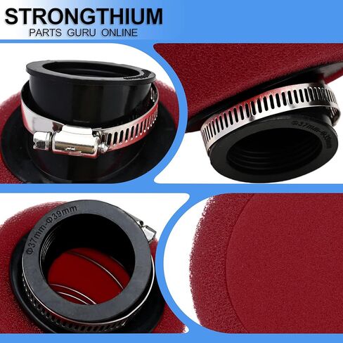 Strongthium 38mm Angled Foam Pod Air Filter Cleaner for 50cc 70cc 90cc 110cc 125cc 150cc GY6 Carb Motorcycle ATV Go Kart Scooter Pit Dirt Mini Moto Bike Quad Moped Parts. in Kuwait