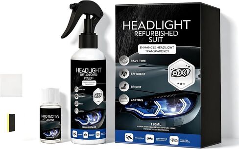 Professional Headlight Restoration Kit for Cars, Fast Oxidation & Yellowing Remover for Clearer Headlights and Improved Night Driving Visibility in Kuwait