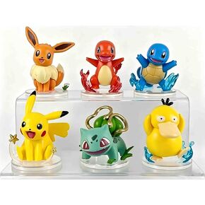 6Pcs Pokemon Collectible Figures, Exquisite Model Ornaments, Creative Anime Peripheral Gifts for Fans in Kuwait