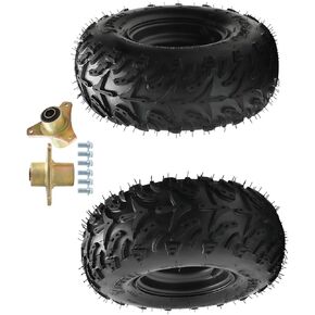 14x5.00-6 All-Terrain Go Kart & Mini Bike Tire with 6" Aluminum Rim, Tubeless ATV Wheel Assembly, 2-Ply 308lb Load, Universal Off-Road Quad, Golf Cart, UTV Front Hub 17mm in Kuwait