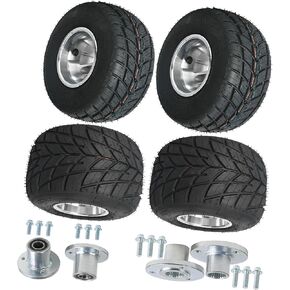 10x4.50-5 & 11x7.10-5 Go Kart Tire and Rim Set, 3 Lug Rims with Front and Rear Wheel Hubs for Taotao, Polaris, Drift Trike, Mini Bike, Golf Cart, ATV, UTV in Kuwait