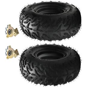 4x5.00-6 All-Terrain Go Kart & Mini Bike Tire with 6" Aluminum Rim, Tubeless ATV Wheel Assembly, 2-Ply 308lb Load, Universal Quad, UTV, Golf Cart, Gold Front Hubs in Kuwait