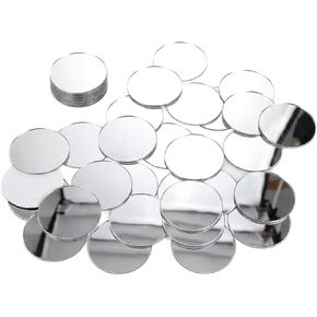 50 PCS Small Round Mirrors 2 Inch Adhesive Round Mini Mirror Tiles for Crafts Small Circle Mirrors for DIY Crafts, Wall Decor, Jewelry Making in Kuwait