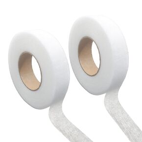 2 Rolls 0.59in Iron on Hemming Tape,Fusible No Sew Hem and Stitch Witchery Tape Adhesive Wonder Web for Curtain, Pants, Clothes (2 White) in Saudi Arabia