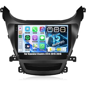 UNITOPSCI 2G+64G Android 13 Car Stereo for Hyundai Elantra 2014-2016 Radio Wireless Apple CarPlay Android Auto 9 Inch Bluetooth Touchscreen GPS Head Unit HiFi WiFi FM Radio USB SWC +AHD Backup Camera in Saudi Arabia