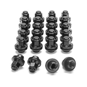 صواميل العروة M14x1.5 لسيارة Toyota Tacoma Tundra، 24 قطعة قطعة واحدة 14x1.5 صواميل العروة السوداء 13/16 بوصة سداسية مناسبة لسيارة Toyota 4Runner Sequoia 6 عجلات العروة، قطعة واحدة من صواميل OEM مع غسالة أوسع in Kuwait