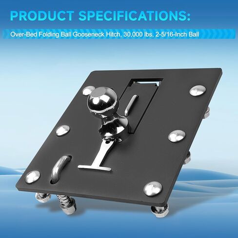 61052 Over Bed Folding Ball Gooseneck Trailer Hitch, 2-5/16" Ball, 30000 lbs in Kuwait