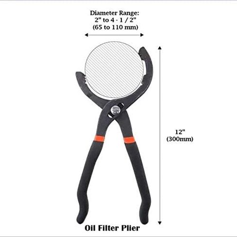 2Pcs 12inch Long Handle Oil Filter Plier and Universal Adjustable 3 Jaw 2 Way Wrench Remover Tool Set in Kuwait