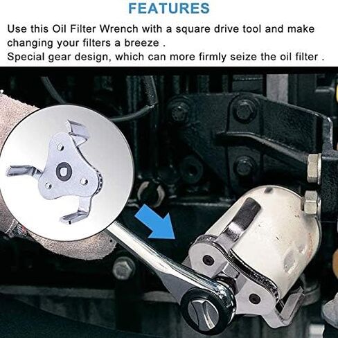 2Pcs 12inch Long Handle Oil Filter Plier and Universal Adjustable 3 Jaw 2 Way Wrench Remover Tool Set in Kuwait