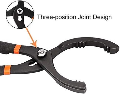 2Pcs 12inch Long Handle Oil Filter Plier and Universal Adjustable 3 Jaw 2 Way Wrench Remover Tool Set in Kuwait