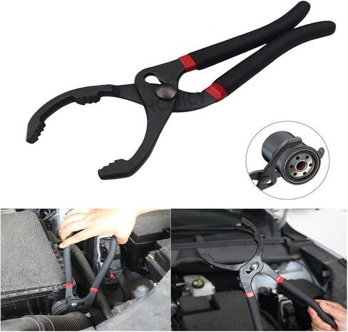 1pcs Car Oil Filter Pliers Clamp Adjustable Hand Tool Oil Filter Remove Tool Filter Element Wrench Compatible with Car Repair in Kuwait