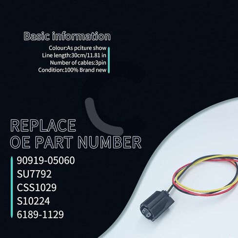 MOMYCAT Camshaft Position Sensor Connector Wiring Harness Pigtail Plug Compatible with 2006-2020 Lexus 2005-2019 Toyota Camry 2008-2016 Scion Replaces 6189-1129, 90919-05060, 46393JF, SU7792 （2PCS in Kuwait