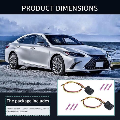 MOMYCAT Camshaft Position Sensor Connector Wiring Harness Pigtail Plug Compatible with 2006-2020 Lexus 2005-2019 Toyota Camry 2008-2016 Scion Replaces 6189-1129, 90919-05060, 46393JF, SU7792 （2PCS in Kuwait