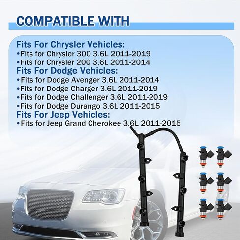 53034198AC 5184085AD 3.6L حاجز وقود مع حاقن مناسب لسيارة جيب جراند شيروكي 2011-2015 مناسب لدودج أفنجر 2011-2014 تشارجر تشالنجر رحلة 2011-2019 دورانجو 2011-2015 مناسب لكرايسلر 200 300 in Kuwait