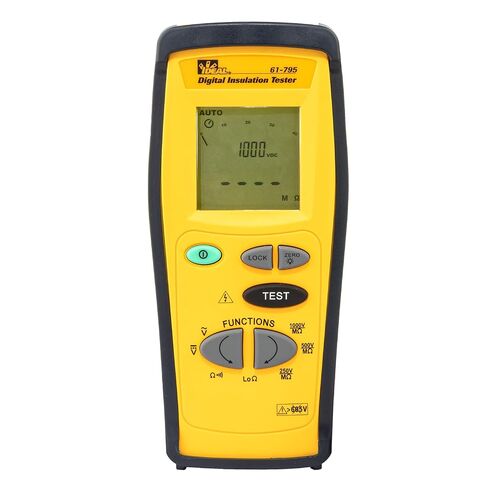 جهاز اختبار العزل المحمول باليد 61-795 من IDEAL Electrical، جهد اختبار 250/500/1000 فولت، أصفر، للخدمة العامة in Saudi Arabia