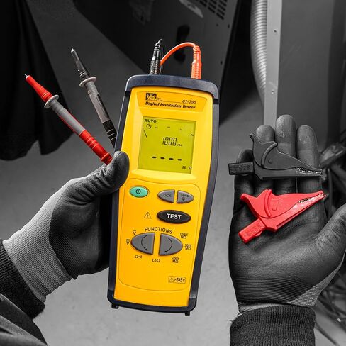 جهاز اختبار العزل المحمول باليد 61-795 من IDEAL Electrical، جهد اختبار 250/500/1000 فولت، أصفر، للخدمة العامة in Saudi Arabia