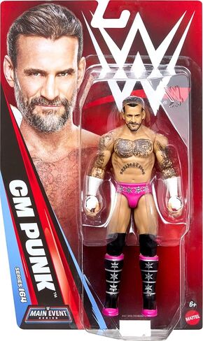 شخصية Mattel WWE CM Punk Action، سلسلة الحدث الرئيسي #164، نجم سوبر قابل للجمع مقاس 6 بوصات مع 14 نقطة مفصلية ومظهر يشبه الحياة in Kuwait