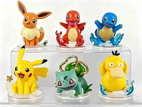 6Pcs Pokemon Collectible Figures, Exquisite Model Ornaments, Creative Anime Peripheral Gifts for Fans in Kuwait