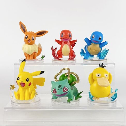6Pcs Pokemon Collectible Figures, Exquisite Model Ornaments, Creative Anime Peripheral Gifts for Fans in Kuwait