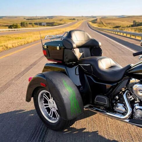 حمالة صدر من جلد البولي يوريثان متوافقة مع موديلات Harley Tri Glide Ultra Classic FLHTCUTG 2009-2025، Street Glide FLHXXX 2010-2011 (أخضر) in Kuwait