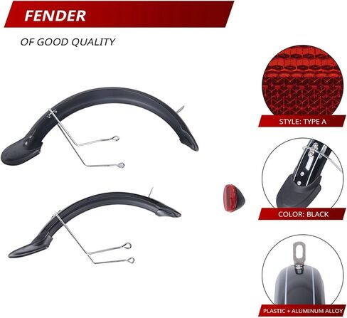 for 14 Inch V1 Electric Bicycle Mudguard Folding Bike All Inclusive Aluminum Alloy Bracket,A in Kuwait