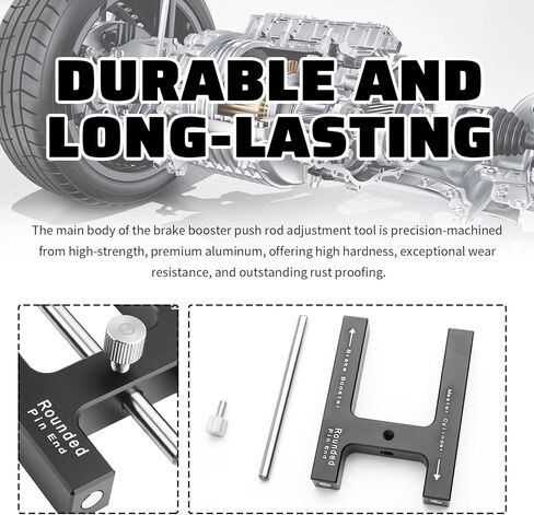 2026 Upgraded Car Brake Booster Adjustment Tool,Magnetic Brake Booster Push Rod Adjustment Tool for Master Cylinder Maintenance,Aluminum Brakes Tools for Most Cars/SUVs in Kuwait