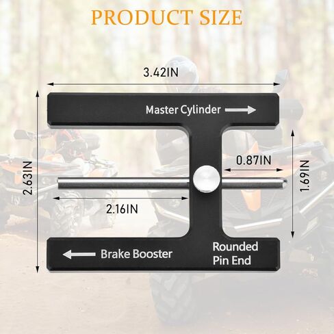 Car Brake Booster Push Rod Adjustment Tool, Vehicle Brake Pedal Distance Booster with Adjustable Pins, Magnet Master Cylinder Auto Braking Push Rod Length Gauge Tool, Universal Fit in Kuwait