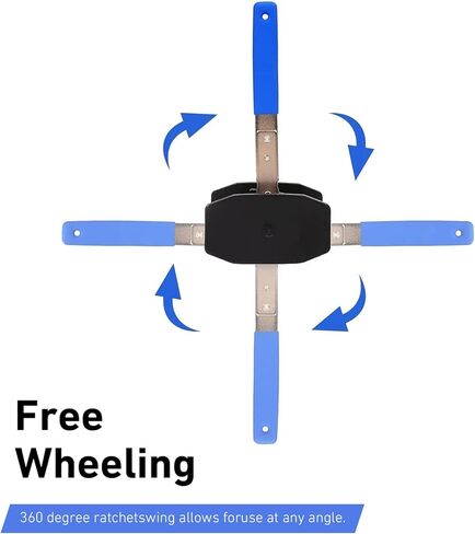 Car Brake Caliper Press Tool, Disc Brake Piston Compression Wrench, Anti-slip Rotatable Ratchet Wrench with 2 S-hooks, Portable Repair Installation Tool for Most Cars SUVs (Blue) in Kuwait