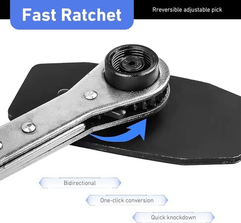 Car Brake Caliper Press Tool, Disc Brake Piston Compression Wrench, Anti-slip Rotatable Ratchet Wrench with 2 S-hooks, Portable Repair Installation Tool for Most Cars SUVs (Blue) in Kuwait