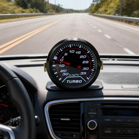 Generic Fit 12V Turbo Gauge، 2 بوصة / 52 مم مقياس سباق السيارات مع شاشة LED in Kuwait