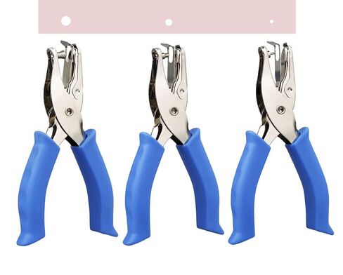 KINGSUPER 3 قطع ثقب واحد، 1/4 بوصة، 1/8 بوصة و1/16 بوصة ثقب صغير للثقوب الدائرية DIY علامة الحرف اليدوية (أزرق) in Kuwait
