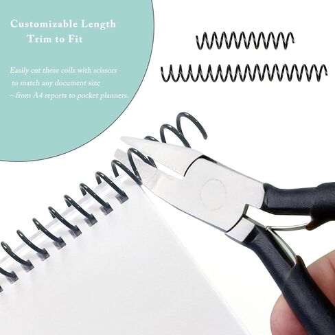 5-Hole Punch Square Paper Punch Manual Book Binding Machine with 20PCS 3:1 Pitch Plastic Spiral Binding Coils for Planners, Notebooks, Journals or Scrapbooks (Silver and White) in Saudi Arabia