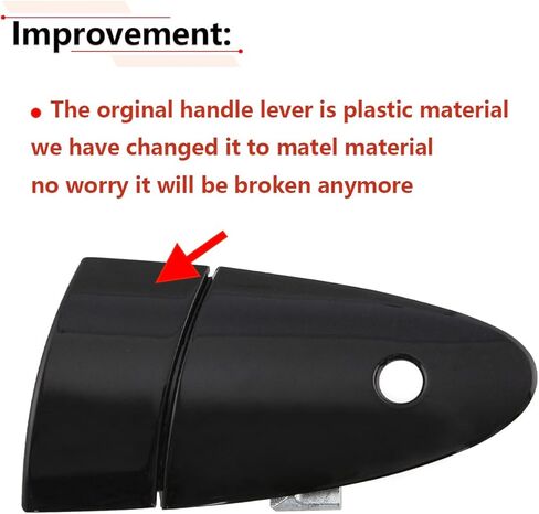 مقبض باب خارجي معدني RLB-HILON متوافق مع Honda CRZ CR-Z 2011 2012 2013 2014 2015 سنة، للباب الجانبي للسائق الأيسر، لون أسود in Kuwait