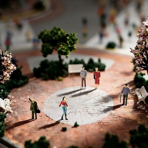 VICDUEKG 50 Pcs Mini People Figurines 1: 87 HO Scale Tiny Standing Plastic Figurines Model Miniature Trains Architectural Painted Figures for Miniature Scenes Dollhouse in Kuwait