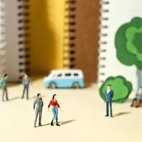 VICDUEKG 50 Pcs Mini People Figurines 1: 87 HO Scale Tiny Standing Plastic Figurines Model Miniature Trains Architectural Painted Figures for Miniature Scenes Dollhouse in Kuwait