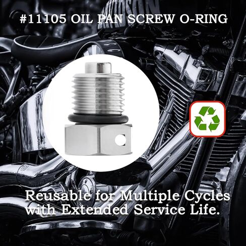 50 عبوة #11105 حلقة بديلة لقابس تصريف الزيت Harley Davidson، علبة محرك المحرك وحشية سدادة ناقل الحركة - أسود، جودة OEM in Kuwait