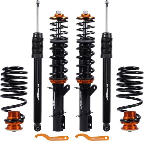 maXpeedingrods Coilovers for VW Golf MK4 FWD 1997-2007, for VW Beetle FWD 1998-2010, for VW Jetta MK4 1999-2005, Height Adjustable CoiloversSuspension Kits, Upgraded Series Lowering Kit, Black in Kuwait
